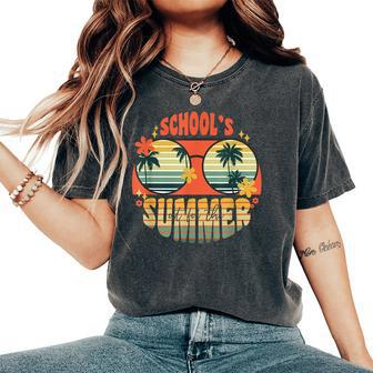 Schools Out For Summer Graduation Teacher Sunglasses Retro Women's Oversized Comfort T-shirt | Mazezy