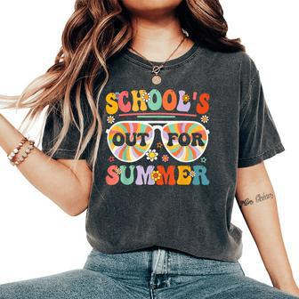 Schools Out For Summer Retro Last Day Of School Teacher Women's Oversized Comfort T-shirt | Mazezy