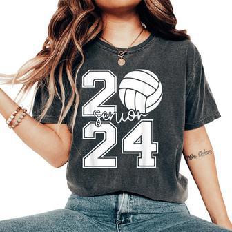 Senior Volleyball Class Of 2024 Seniors Boys Girls Graduate Women's Oversized Comfort T-Shirt - Seseable