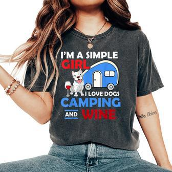 Im A Simple Girl I Love Dogs Camping Camper Women's Oversized Comfort T-shirt | Mazezy