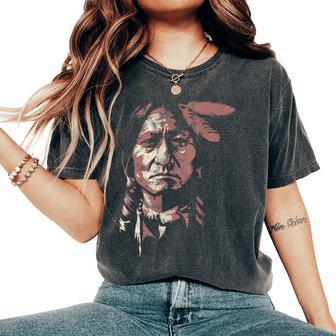 Sitting Bull Native American Chief Indian Warrior Women Women's Oversized Comfort T-Shirt - Thegiftio UK