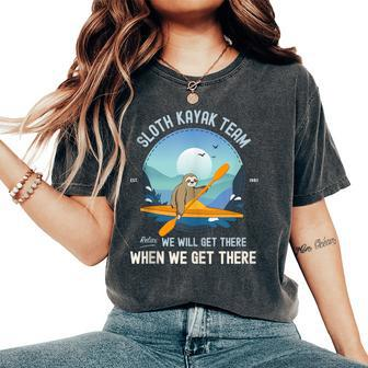 Sloth Kayaking Sloth Kayak Team Women's Oversized Comfort T-Shirt | Mazezy