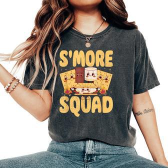 Smore Squad Groovy S'more Chocolate Marshmallow Camping Team Women's Oversized Comfort T-Shirt - Seseable