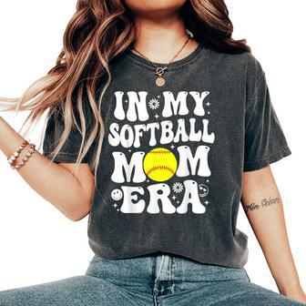 In My Softball Mom Era Retro Groovy Sports Mom For Women's Oversized Comfort T-Shirt - Thegiftio UK