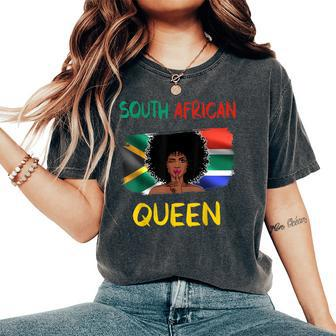 South African Queen South Africa Flag African Girl Pride Women's Oversized Comfort T-Shirt - Monsterry UK