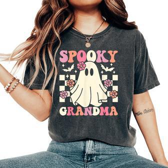 Spooky Grandma Halloween Ghost Costume Retro Groovy Women's Oversized Comfort T-Shirt - Seseable