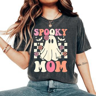 Spooky Mom Halloween Ghost Costume Retro Groovy Women's Oversized Comfort T-Shirt | Mazezy