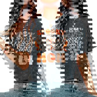 Spooky Mom Halloween Skeleton Costume Retro Groovy Women's Oversized Comfort T-Shirt - Thegiftio UK