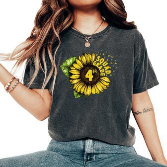 Sunflower 4Th Grade Squad Fourth Grade Teacher Women's Oversized Comfort T-shirt | Mazezy