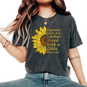 Sunflower Aquarius Woman January And February Birthday Women's Oversized Comfort T-Shirt | Mazezy