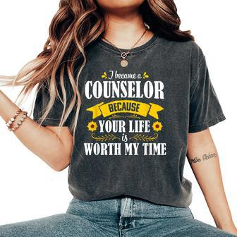 Sunflower School Counselor Guidance Appreciation Women Women's Oversized Comfort T-shirt | Mazezy