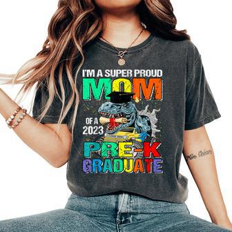 Im A Super Proud Mom Of A 2023 Prek Graduate Dinosaur Women's Oversized Comfort T-shirt | Mazezy