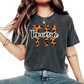 Tennessee Leopard Cheetah Travel Vacation Souvenir State Usa Women's Oversized Comfort T-shirt | Mazezy