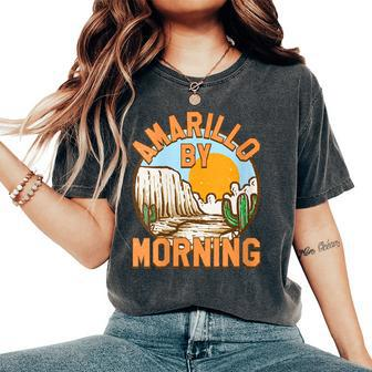 Texas Cactus Amarillo By Morning Cowgirl Rodeo Horse Girl Women's Oversized Comfort T-shirt | Mazezy