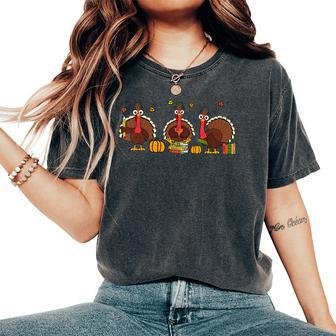Thankful Teacher Turkey Thanksgiving For Men Women's Oversized Comfort T-Shirt - Thegiftio UK