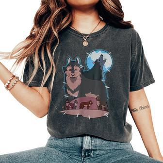 The Wolf On The Moon Owl House For Men Women Friends Women's Oversized Graphic Print Comfort T-shirt - Thegiftio UK