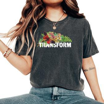 Transform Butterfly Floral Women's Oversized Comfort T-shirt | Mazezy