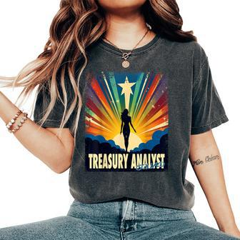 Treasury Analyst Female Hero Job Women Women's Oversized Comfort T-Shirt | Mazezy
