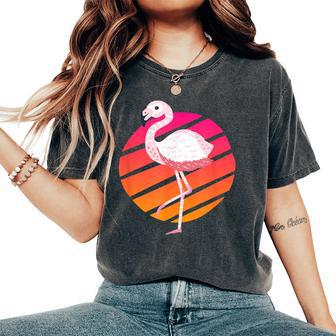 Tropical Vibrant Paradise Men And Flamingo Women's Oversized Graphic Print Comfort T-shirt - Monsterry