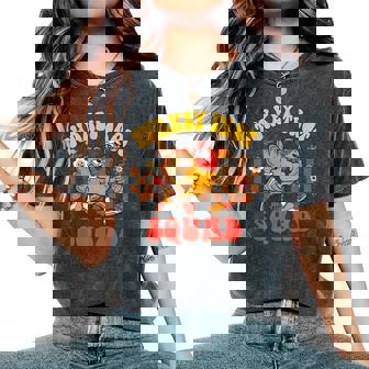 Turkey Trot Squad Thanksgiving Running Fall Turkey Women's Oversized Comfort T-Shirt - Thegiftio