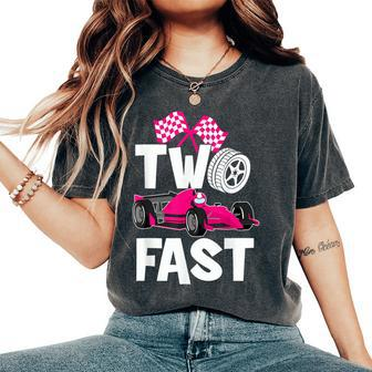 Two Fast Vintage Car Birthday Theme 2Nd Birthday Outfit Girl Women's Oversized Comfort T-Shirt - Seseable
