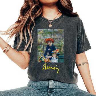 Two Sisters On The Terrace By Pierre-Auguste Renoir Women's Oversized Comfort T-Shirt | Mazezy