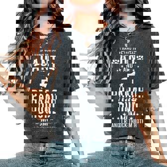 I Have Two Titles Aunt And Pharaoh Hound Dog Mom Women's Oversized Comfort T-Shirt | Mazezy