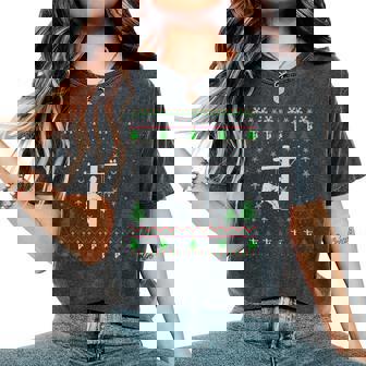 Ugly Christmas Sweater For Lineman Ugly Women's Oversized Comfort T-Shirt | Mazezy