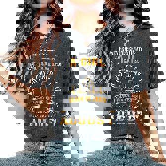 Never Underestimate An August Girl Covered By Blood Of Jesus Women's Oversized Comfort T-Shirt - Thegiftio UK