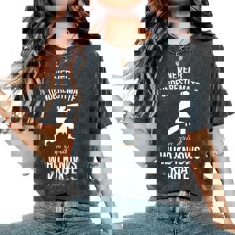 Never Underestimate A Girl Who Knows Karate Martial Arts Women's Oversized Comfort T-Shirt | Seseable UK