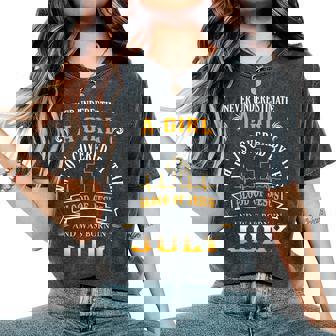 Never Underestimate A July Girl Covered By Blood Of Jesus Women's Oversized Comfort T-Shirt - Thegiftio UK