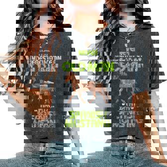 Never Underestimate An Old Man With A Spanish Mustang Horse Women's Oversized Comfort T-Shirt | Mazezy