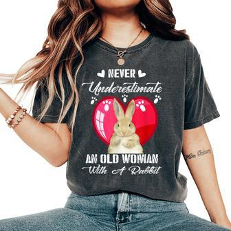 Never Underestimate An Old Woman With A Rabbit Costume Women's Oversized Comfort T-Shirt - Monsterry UK