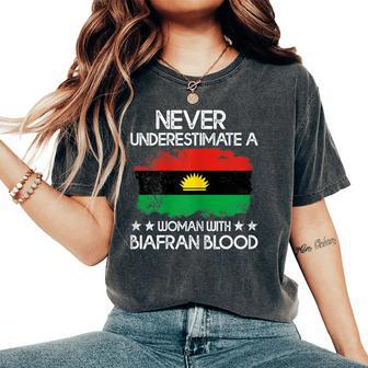 Never Underestimate A Woman With Biafran Blood Women's Oversized Comfort T-Shirt - Monsterry