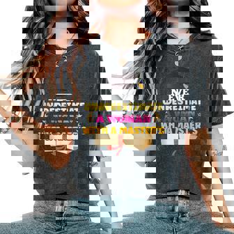 Never Underestimate A Woman With A Masters Degree Graduation Women's Oversized Comfort T-Shirt - Monsterry
