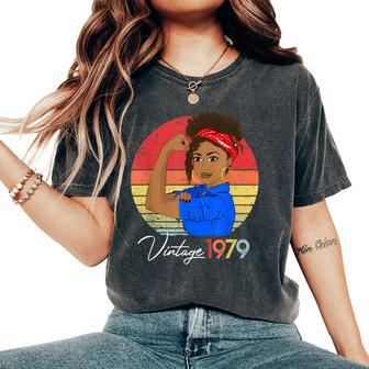 Vintage 1979 Black Girl Afro African American 42Nd Birthday Women's Oversized Comfort T-Shirt | Mazezy