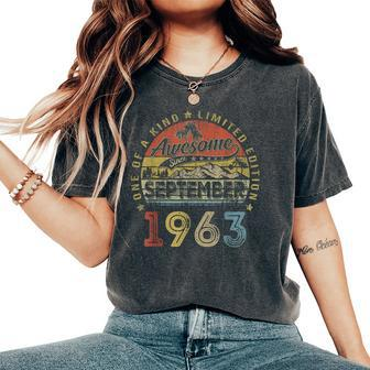 Vintage 60Th Birthday Legend Since September 1963 For Women's Oversized Comfort T-Shirt - Seseable