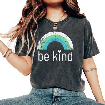 Vintage Be Kind Rainbow Retro Kindness Women's Oversized Comfort T-shirt | Mazezy AU