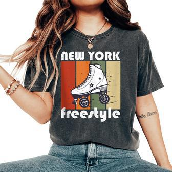 Vintage Retro New York Skater Freestyle Roller Skating Women's Oversized Comfort T-Shirt | Mazezy