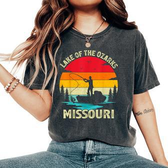 Vintage Retro Summer Fishing Missouri Lake Of The Ozarks Women's Oversized Comfort T-Shirt - Seseable