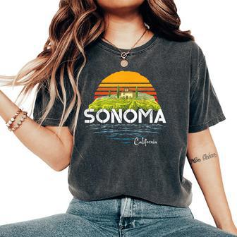 Vintage Sonoma Valley Winery California Souvenir Women's Oversized Comfort T-Shirt | Mazezy