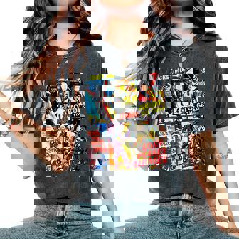Vintage Style Sci Fi Horror Movie Poster Collage Sci Fi Women's Oversized Comfort T-Shirt | Mazezy