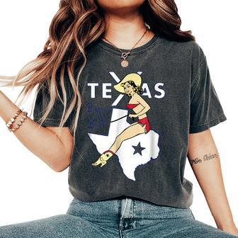 Vintage Texas Cowgirl Women's Oversized Comfort T-shirt | Mazezy