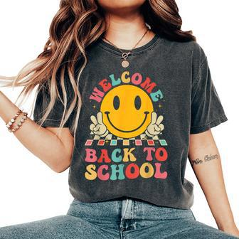 Welcome Back To School Retro First Day Of School Teacher Women's Oversized Comfort T-Shirt - Seseable
