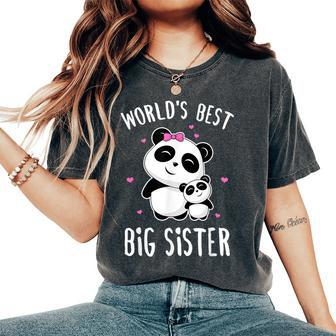 World's Best Big Sister Cute Pandas Panda Siblings Women's Oversized Comfort T-Shirt | Mazezy