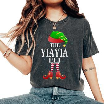 Yiayia Elf Matching Family Grandma Christmas Party Women's Oversized Comfort T-Shirt - Monsterry AU