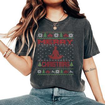 Yoga Merry Christmas Ugly Christmas Sweater Women's Oversized Comfort T-Shirt - Monsterry AU