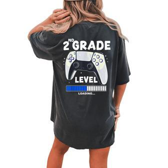 2Nd Grade Level Loading Back To School Video Game Controller Women's Oversized Comfort T-shirt Back Print - Monsterry AU