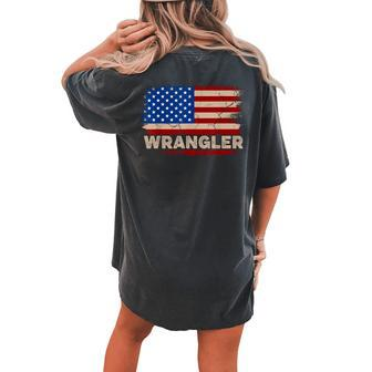 American Flag Us Usa Wrangler Men Women Women's Oversized Comfort T-shirt Back Print - Monsterry AU