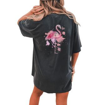 Animal Lover Women Idea Flamingo Women's Oversized Comfort T-Shirt Back Print | Mazezy